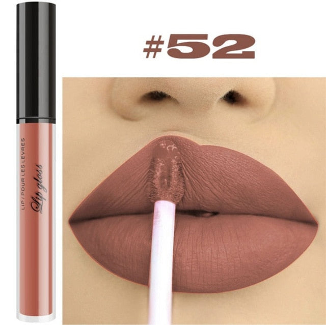 12 Colors Waterproof Matte Liquid Lipstick long-lasting Red Black Lip gloss Makeup Stick Nude Beauty Lip Tint Korea Cosmetics